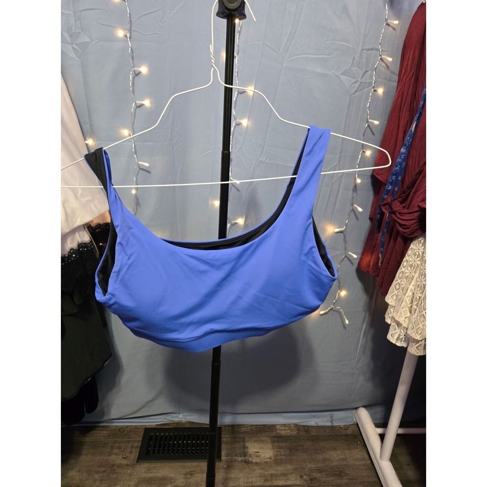 Kt by Knix Splash Scoop Bikini Top Blue Black Reversible Size XL MSRP $45